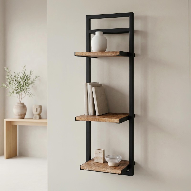 Houten en metalen rek 30 x 95 - Selfsh