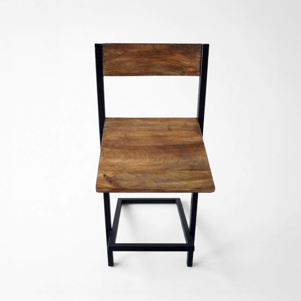 Houten en metalen barstoel - Linea