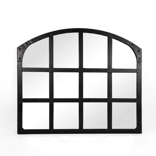 Industriële spiegel design zwart 120 x 100 cm