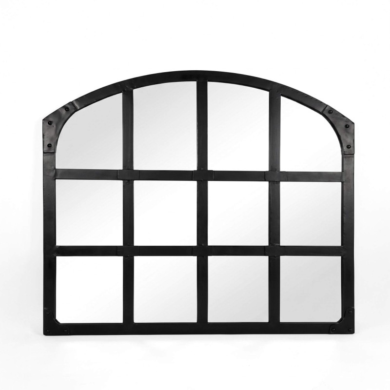 Industriële spiegel design zwart 120 x 100 cm