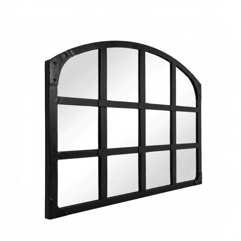 Industriële spiegel design zwart 120 x 100 cm
