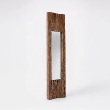 Rechthoekige spiegel van ruw hout 25 x 120 cm - Tree