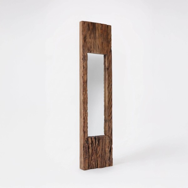 Rechthoekige spiegel van ruw hout 25 x 120 cm - Tree