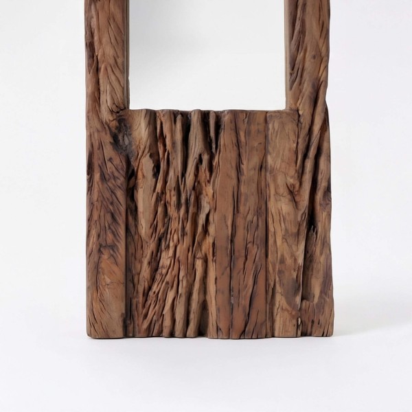 Rechthoekige spiegel van ruw hout 25 x 120 cm - Tree