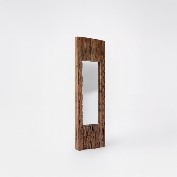 Rechthoekige spiegel van ruw hout 25 x 90 cm - Tree