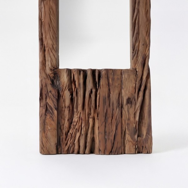 Rechthoekige spiegel van ruw hout 25 x 90 cm - Tree