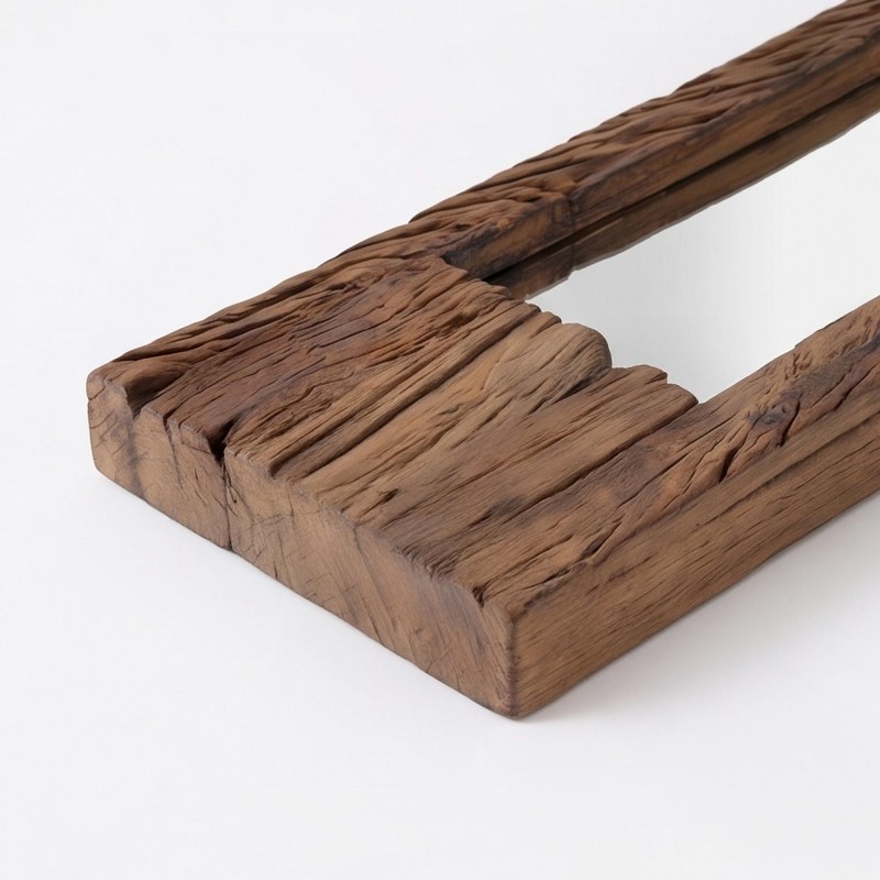 Rechthoekige spiegel van ruw hout 25 x 90 cm - Tree