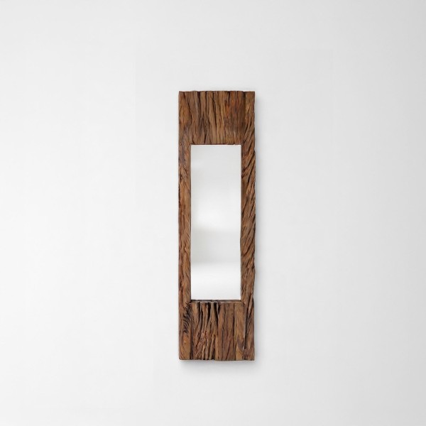 Rechthoekige spiegel van ruw hout 25 x 90 cm - Tree