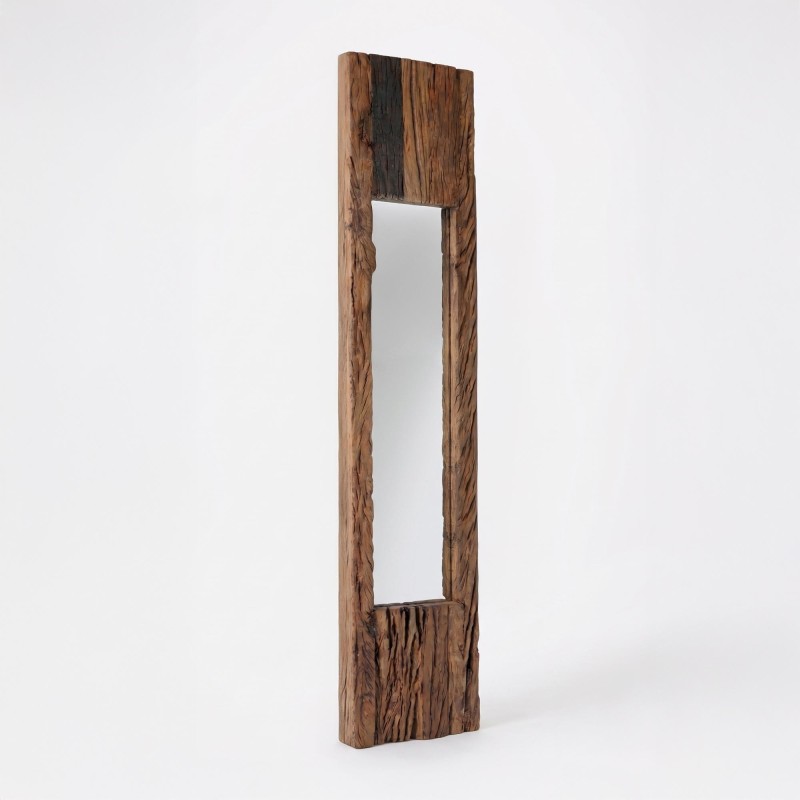 Rechthoekige spiegel van ruw hout 25 x 150 cm - Tree