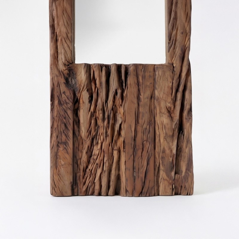 Rechthoekige spiegel van ruw hout 25 x 150 cm - Tree