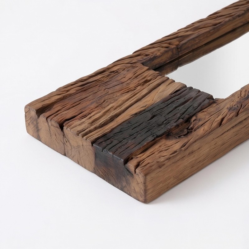 Rechthoekige spiegel van ruw hout 25 x 150 cm - Tree