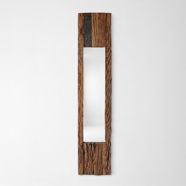 Rechthoekige spiegel van ruw hout 25 x 150 cm - Tree