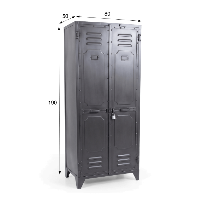 Industriële kleerkast in carbon afwerking