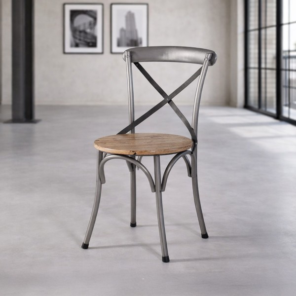 Bistro stoel hout en metaal