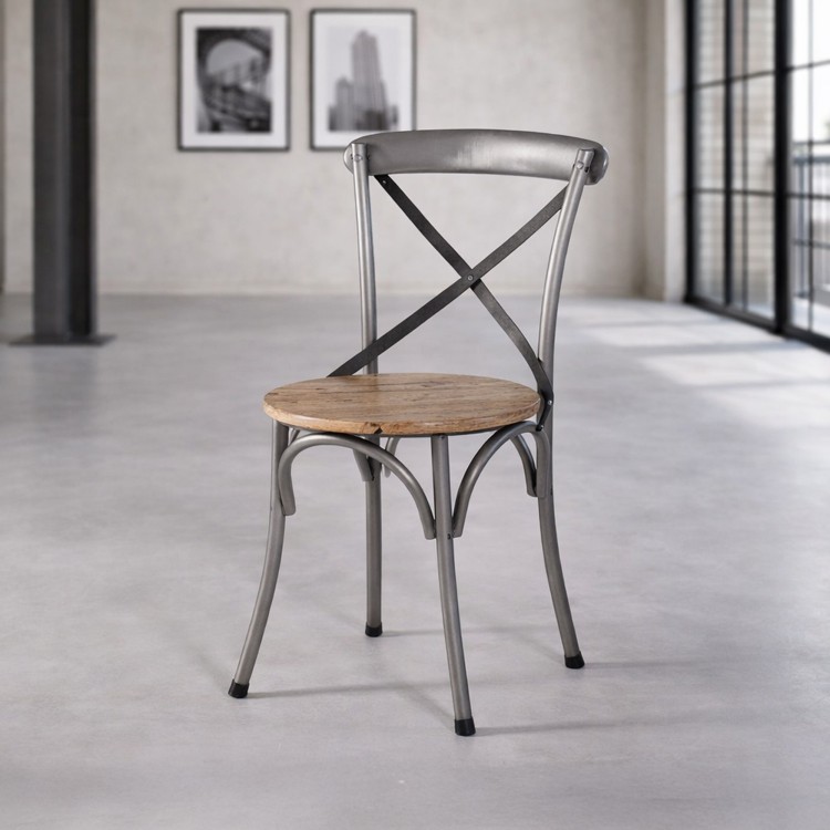 Bistro stoel hout en metaal