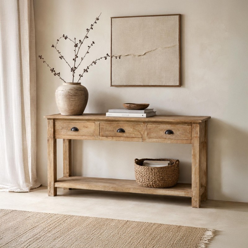Natuurhouten console 3 laden - Hout