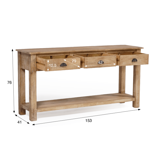 Natuurhouten console 3 laden - Hout
