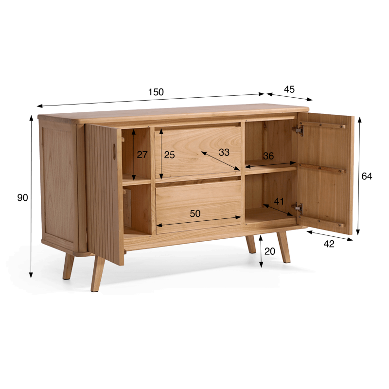 Massief houten buffetkast 150 cm - Neha