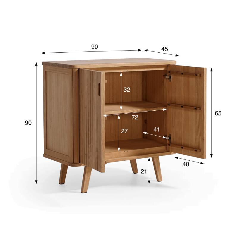 Massief houten dressoir 90 cm - Neha