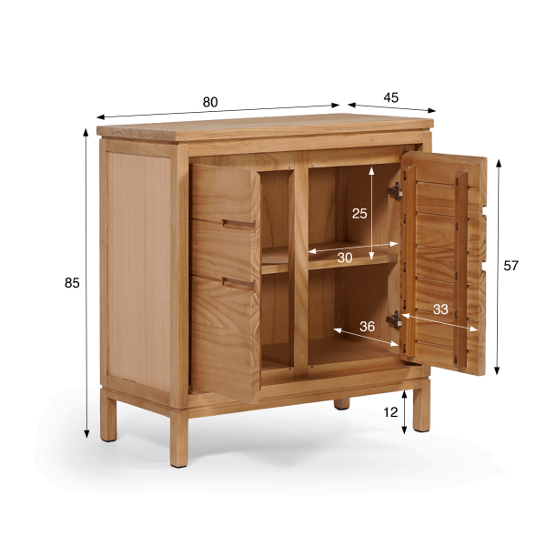 Massief houten dressoir, 80 cm - Ashwini