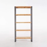 Opbergkolom in massief hout en metaal 90 x 180 - Liverpool