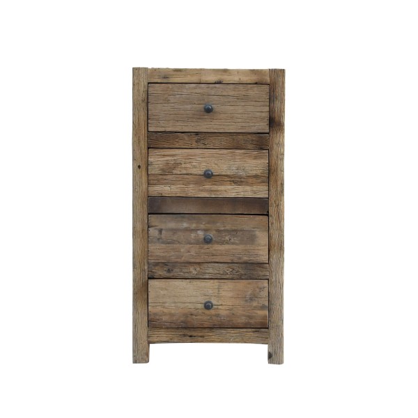 Ladekast in donker, ruw oud hout - Antique