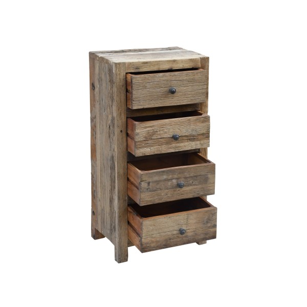 Ladekast in donker, ruw oud hout - Antique