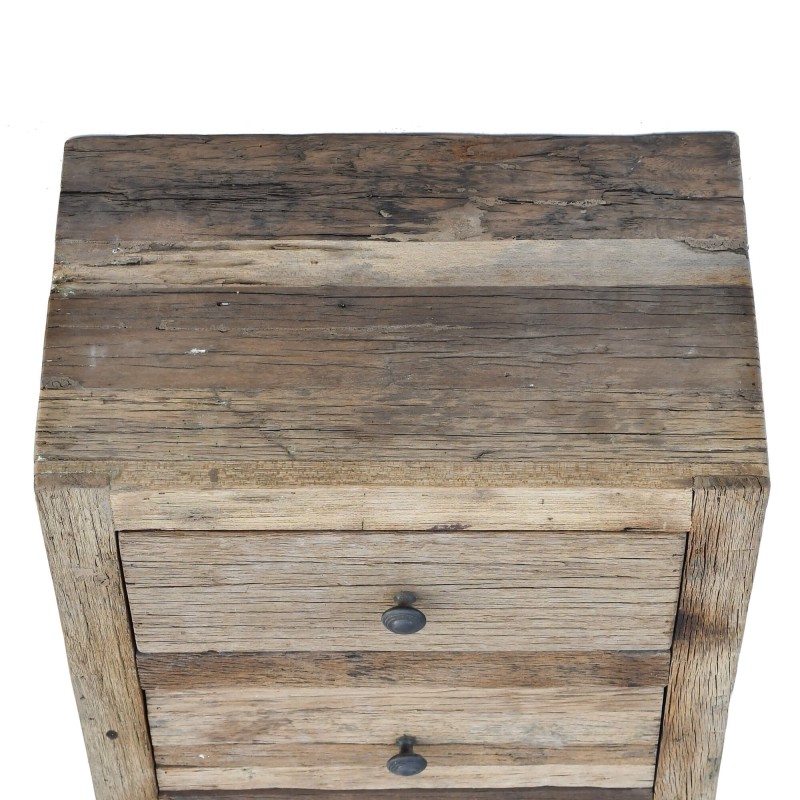 Ladekast in donker, ruw oud hout - Antique