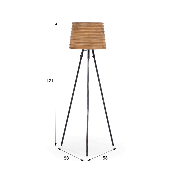 Vloerlamp van natuurlijk hout - Nomade