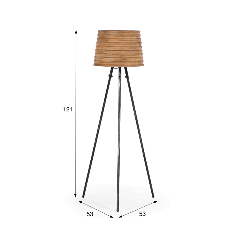 Vloerlamp van natuurlijk hout - Nomade