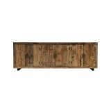 Dressoir in donker, ruw oud hout 220 cm - Antique