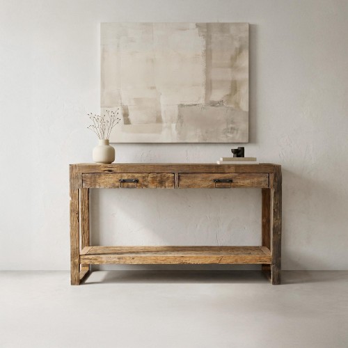 Console in massief, ruw oud hout - Antique