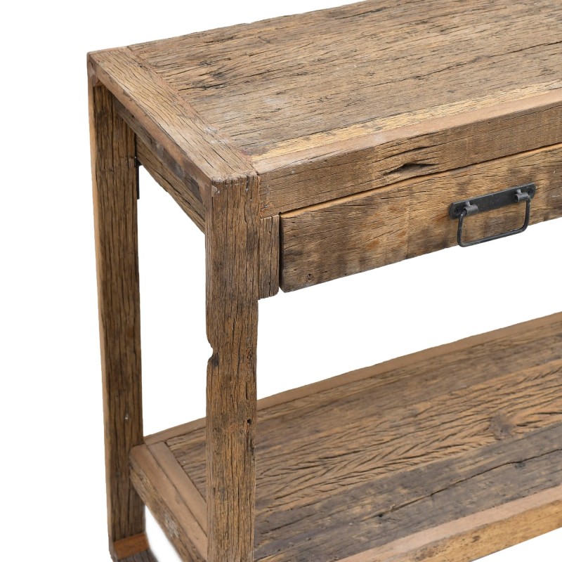 Console in massief, ruw oud hout - Antique