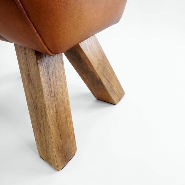 Bank van hout en natuurlijk leder - Navona