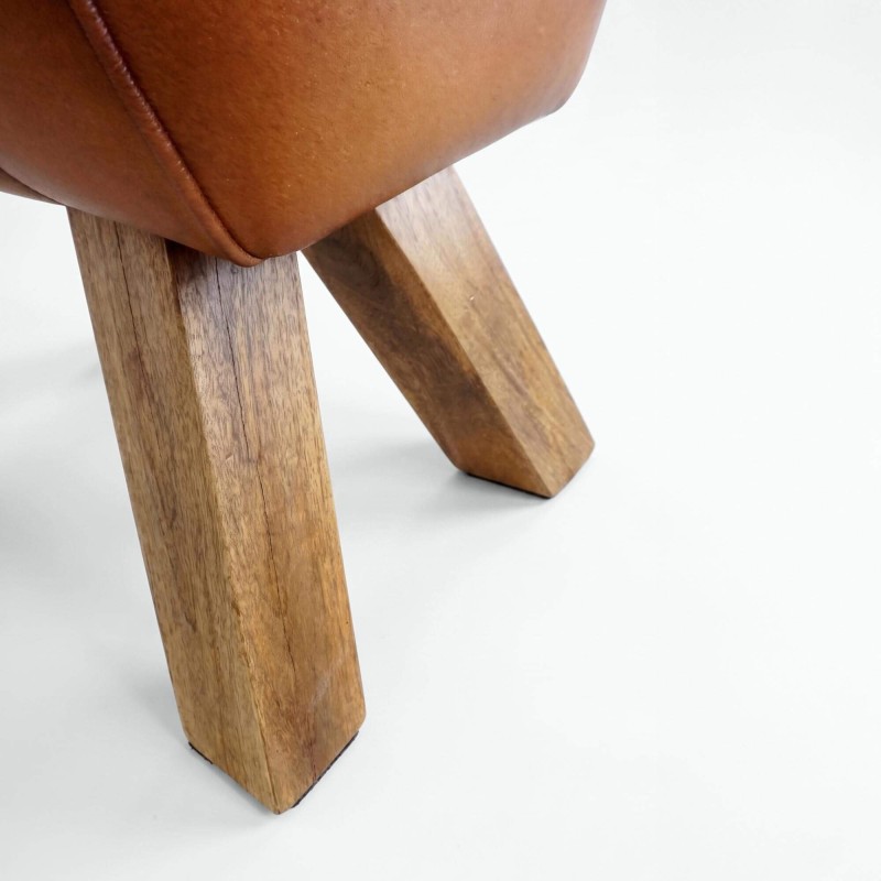 Bank van hout en natuurlijk leder - Navona