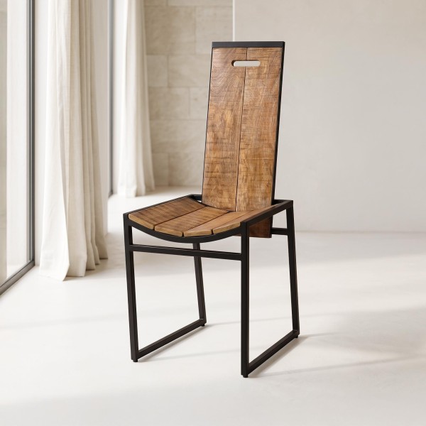 Houten en metalen stoel - Classy