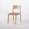 Stoel van naturel hout en grijze stof - Elegance