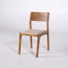 Stoel van naturel hout en beige stof - Elegance