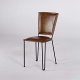 Metalen en vintage lederen stoel - Smart