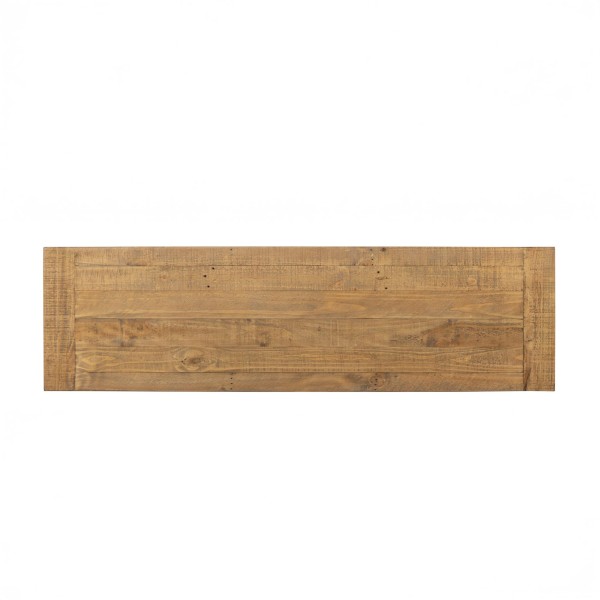 Dressoir in wit en houtkleurig massief grenenhout 160 cm - Mayfield