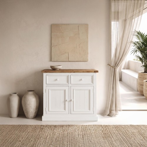 Witte buffetkast in massief grenenhout 100 cm - Mayfield