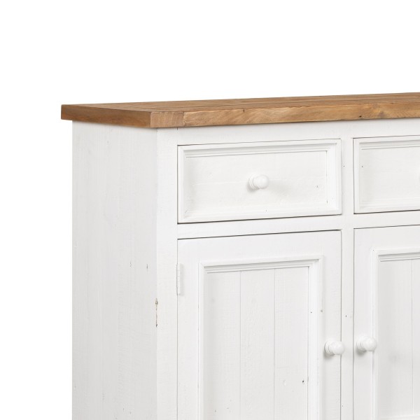 Witte buffetkast in massief grenenhout 100 cm - Mayfield