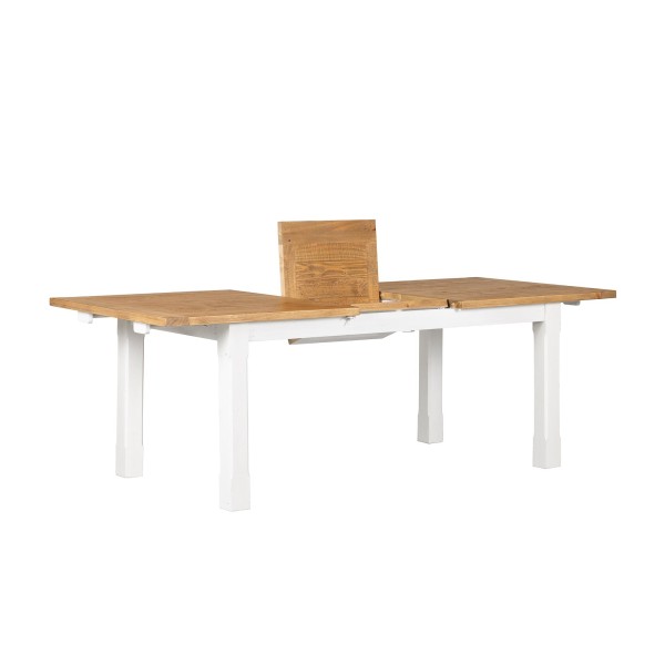 Uitschuifbare witte eettafel in massief grenenhout - Mayfield