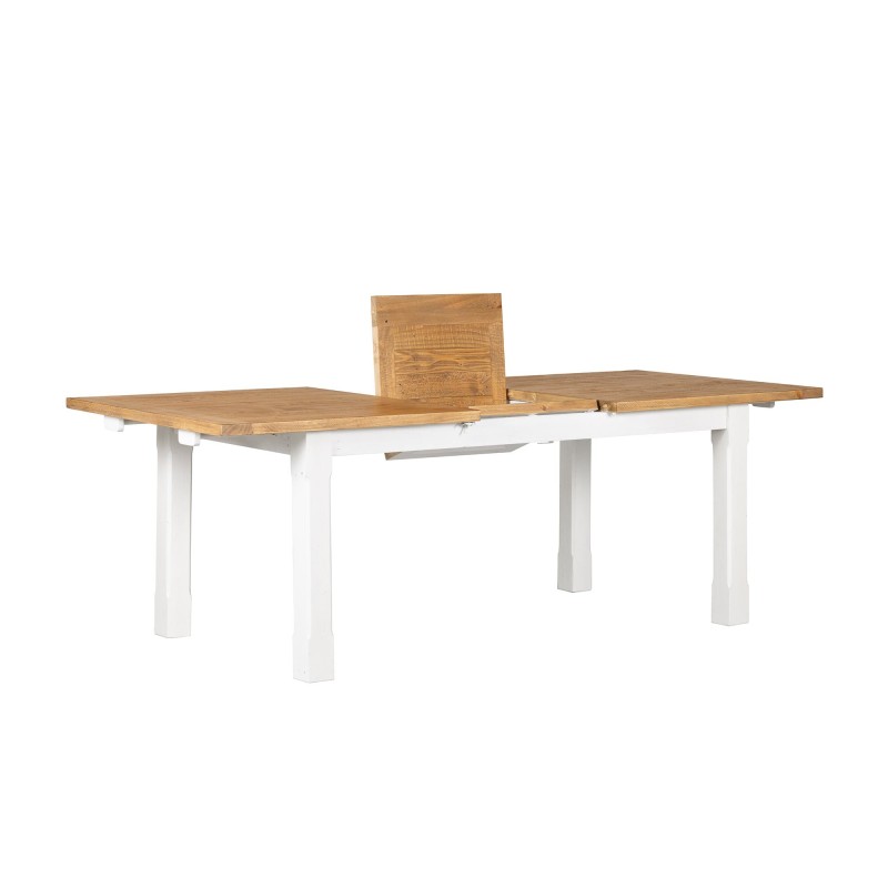 Uitschuifbare witte eettafel in massief grenenhout - Mayfield