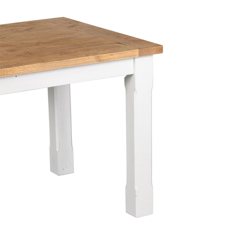 Vierkante witte eettafel in massief grenenhout - Mayfield