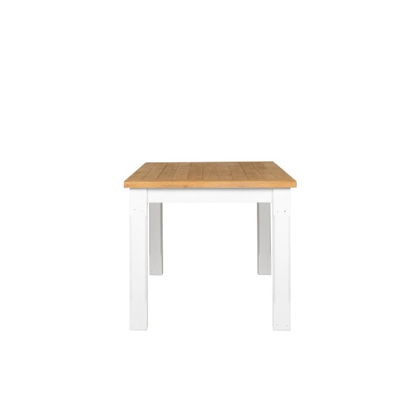 Eettafel in wit en houtkleurig massief grenenhout - Mayfield