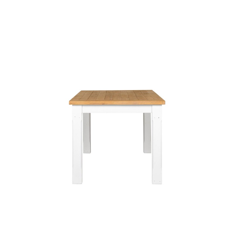Eettafel in wit en houtkleurig massief grenenhout - Mayfield