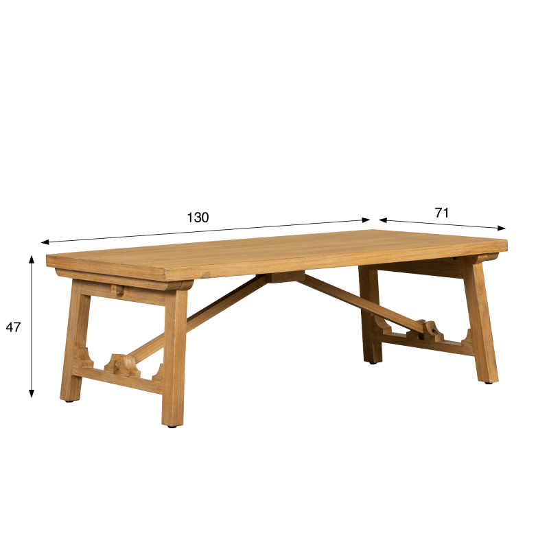Salontafel in natuurlijk massief grenenhout - Ashford