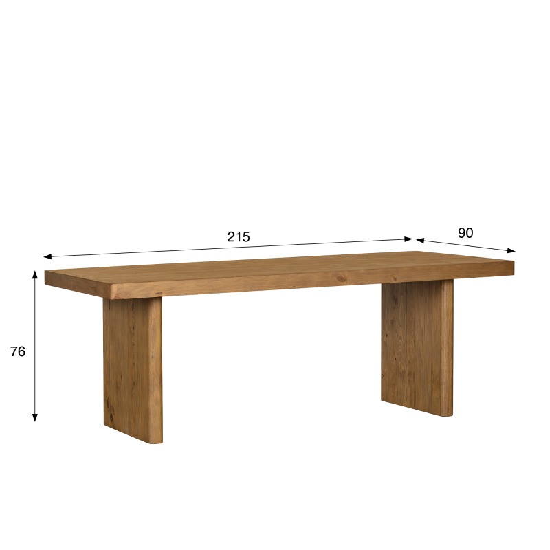 Eettafel in natuurlijk massief grenenhout - Valdora