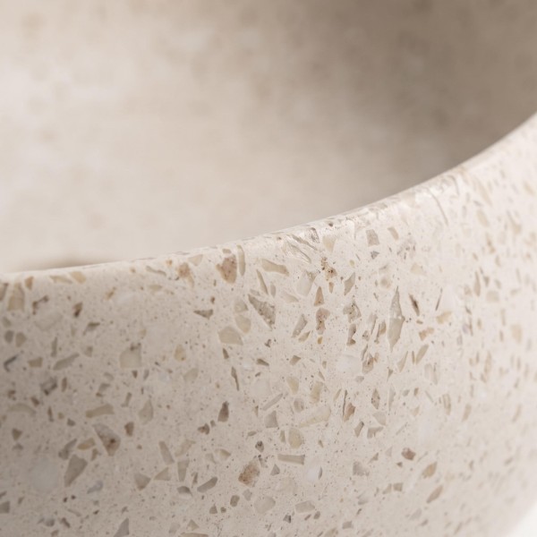 Ovale badkamerwaskom in wit terrazzo 60 x 40 cm - Aroha